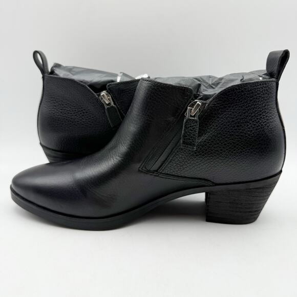 Vionic Womens Cecily Ankle Boots US 6 Wide Black Leather Waterproof EUC - Picture 7 of 14